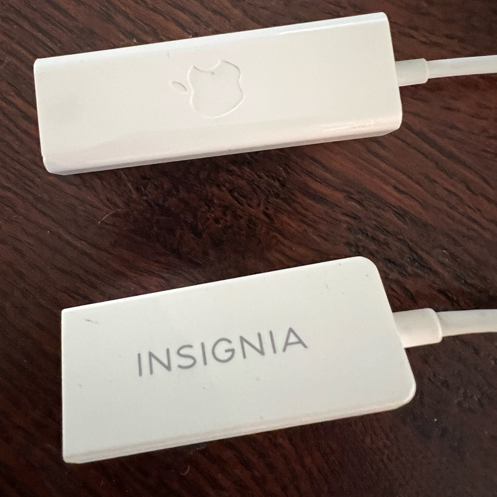 Apple and Insignia USB to Ethernet Adapters